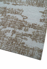 Ella Custom Made Abstract Brown And Ivory Hand Tufted wool rug