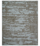 Ella Custom Made Abstract Brown And Ivory Hand Tufted wool rug