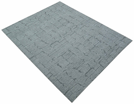 Ella Custom Made Contemporary Gray And Ivory Hand Tufted wool rug