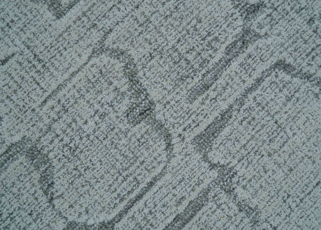 Ella Custom Made Contemporary Gray And Ivory Hand Tufted wool rug