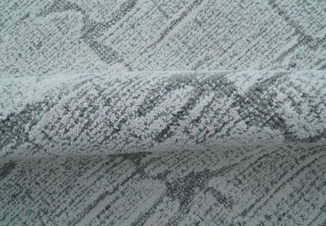 Ella Custom Made Contemporary Gray And Ivory Hand Tufted wool rug