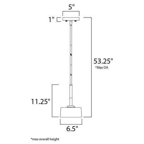 Elle 7"W 1-Light Xenon Mini Pendant Light Fixture Polished Chrome Finish by Maxim