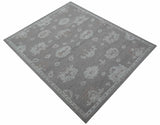 Elvin Custom Made Traditional Oushak Gray Hand Tufted wool rug