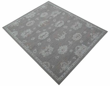 Elvin Custom Made Traditional Oushak Gray Hand Tufted wool rug