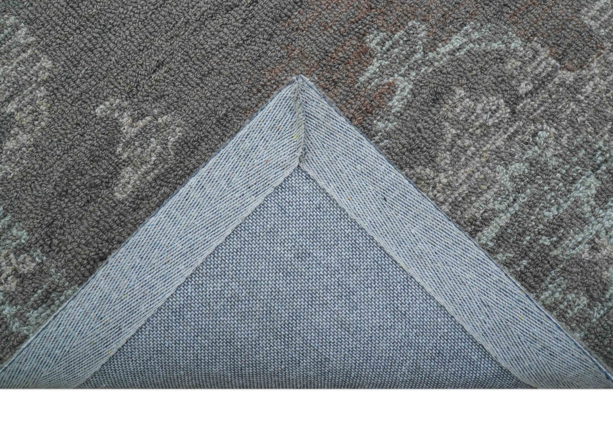 Elvin Custom Made Traditional Oushak Gray Hand Tufted wool rug