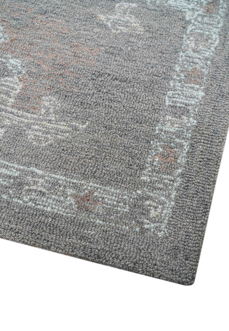 Elvin Custom Made Traditional Oushak Gray Hand Tufted wool rug