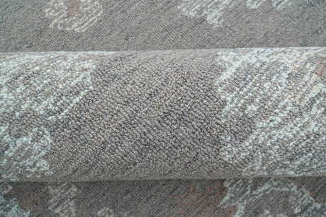 Elvin Custom Made Traditional Oushak Gray Hand Tufted wool rug