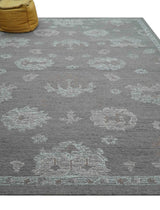 Elvin Custom Made Traditional Oushak Gray Hand Tufted wool rug