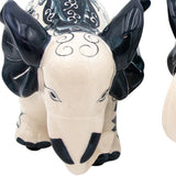 Embera & Nyala Hand-Painted Ceramic Elephants – Pair