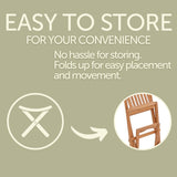 Emmett Natural Teak Indoor/Outdoor Folding Bar Stool - 30"