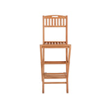 Emmett Natural Teak Indoor/Outdoor Folding Bar Stool - 30"