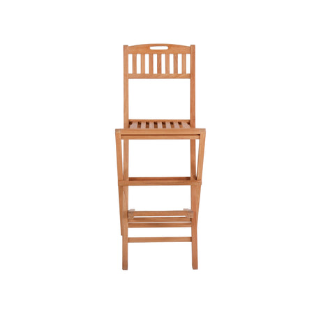 Emmett Natural Teak Indoor/Outdoor Folding Bar Stool - 30"