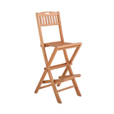 Emmett Natural Teak Indoor/Outdoor Folding Bar Stool-Folding Chair-Parc Decor