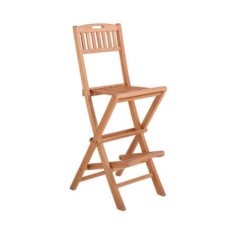 Emmett Natural Teak Indoor/Outdoor Folding Bar Stool-Folding Chair-Parc Decor