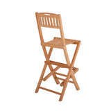 Emmett Natural Teak Indoor/Outdoor Folding Bar Stool-Folding Chair-Parc Decor