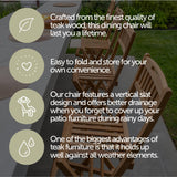 Emmett Natural Teak Indoor/Outdoor Folding Bar Stool-Folding Chair-Parc Decor