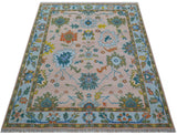 Emmy Custom Made Traditional Design Peach Hand Knotted Wool Rug