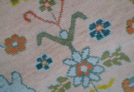 Emmy Custom Made Traditional Design Peach Hand Knotted Wool Rug