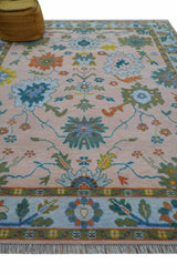 Emmy Custom Made Traditional Design Peach Hand Knotted Wool Rug