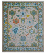 Emmy Custom Made Traditional Design Peach Hand Knotted Wool Rug