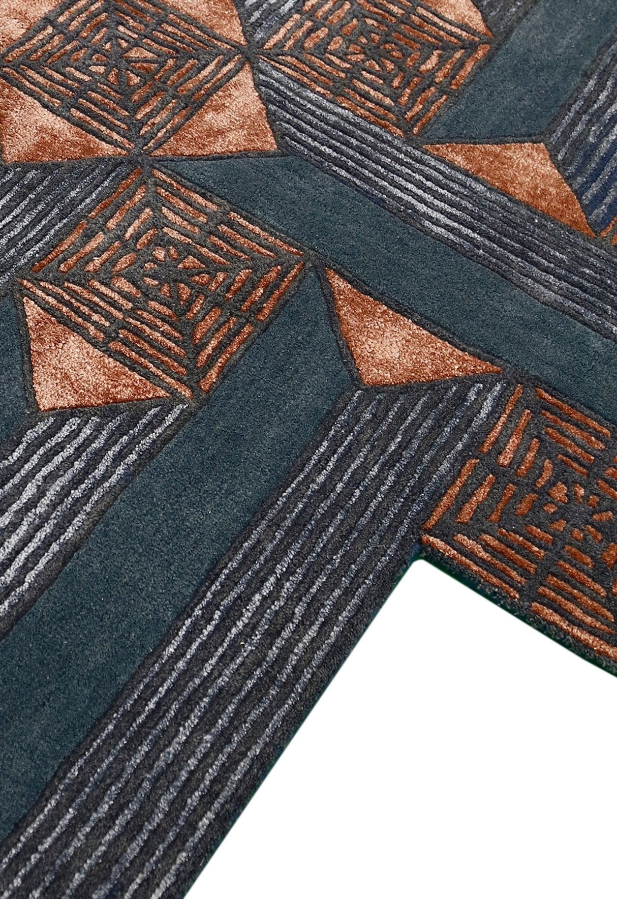 Empress Modern Geometrical Style Gray Hand Tufted 5x8 Wool Rug