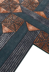 Empress Modern Geometrical Style Gray Hand Tufted 5x8 Wool Rug