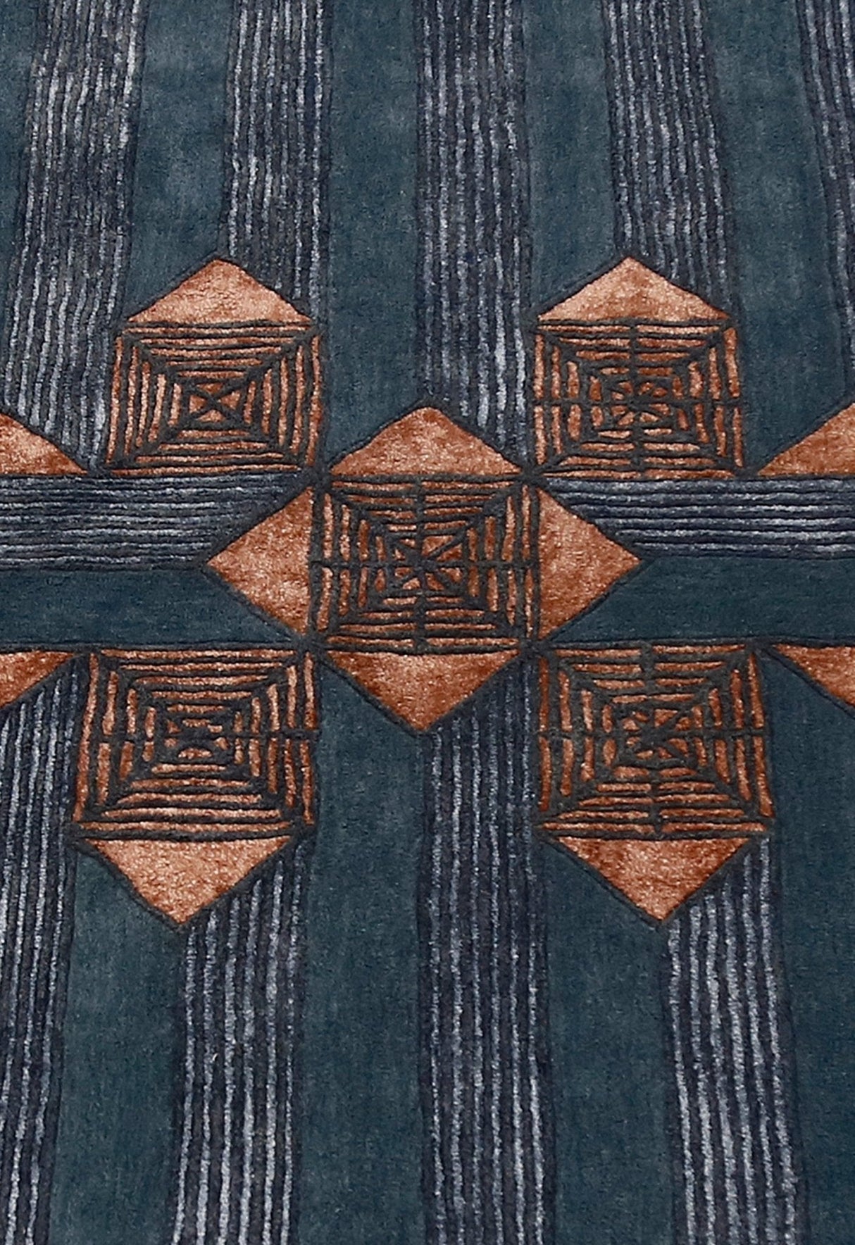 Empress Modern Geometrical Style Gray Hand Tufted 5x8 Wool Rug