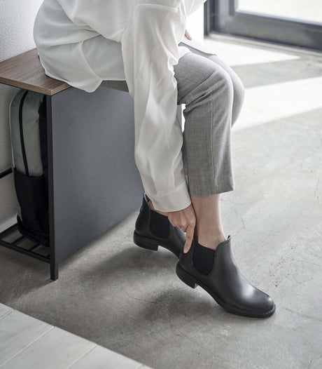 Entryway Storage Organizer & Bench (18" H) – Steel + Wood-End + Side Tables-Parc Decor