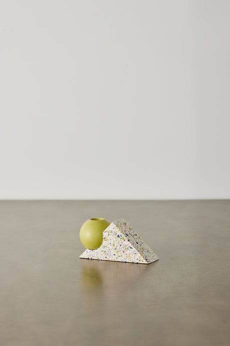 Equilibrium Bright Green & Pink Terrazzo Taper Candle Holder