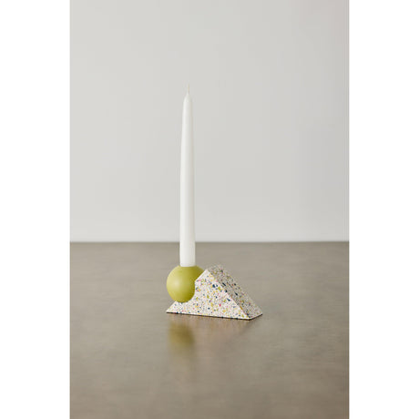 Equilibrium Bright Green & Pink Terrazzo Taper Candle Holder