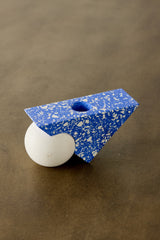 Equilibrium Cobalt Blue Terrazzo Taper Candle Holder-Décor-Parc Decor