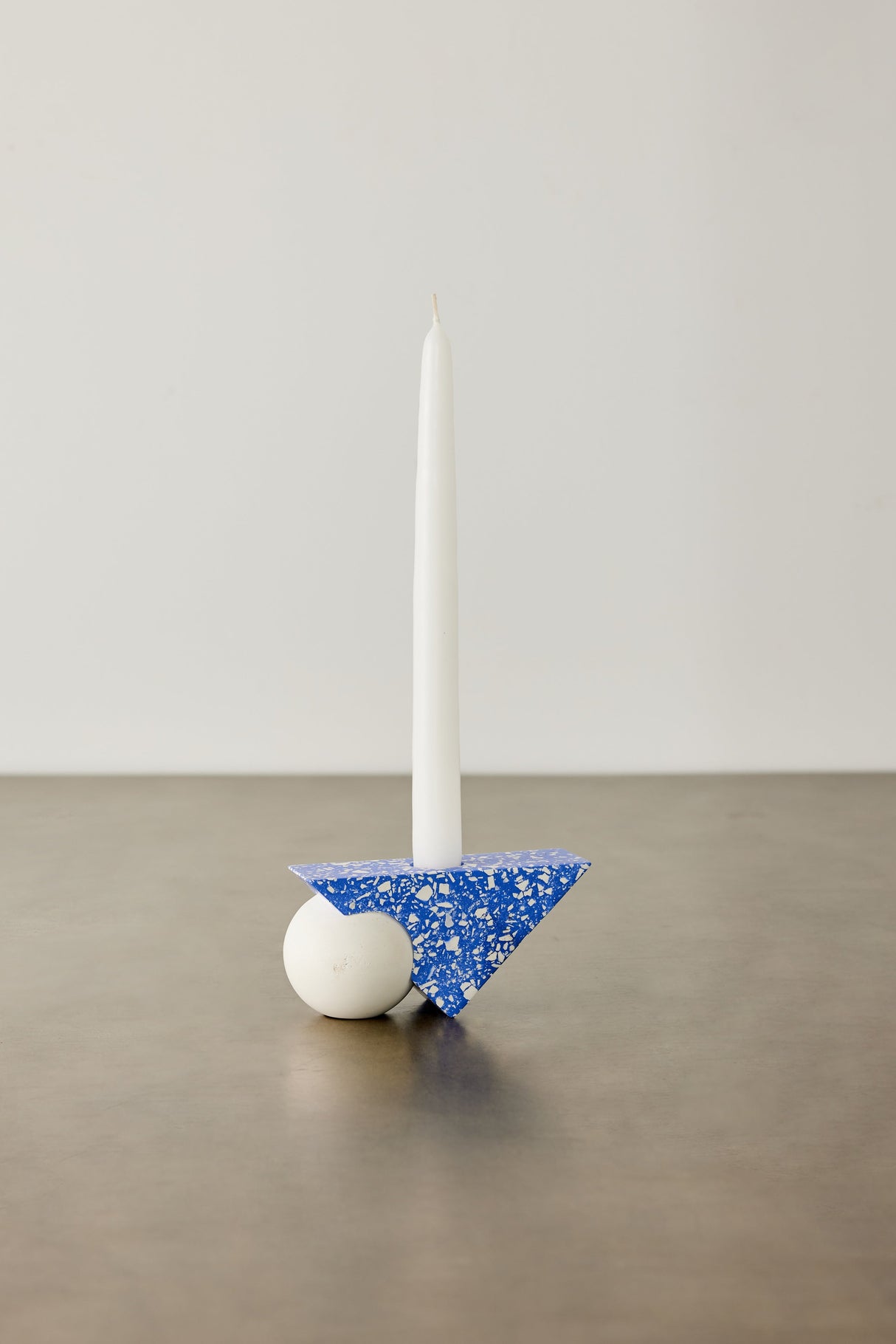 Equilibrium Cobalt Blue Terrazzo Taper Candle Holder-Décor-Parc Decor