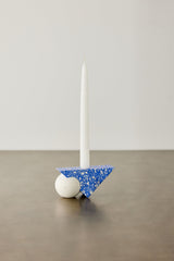 Equilibrium Cobalt Blue Terrazzo Taper Candle Holder-Décor-Parc Decor