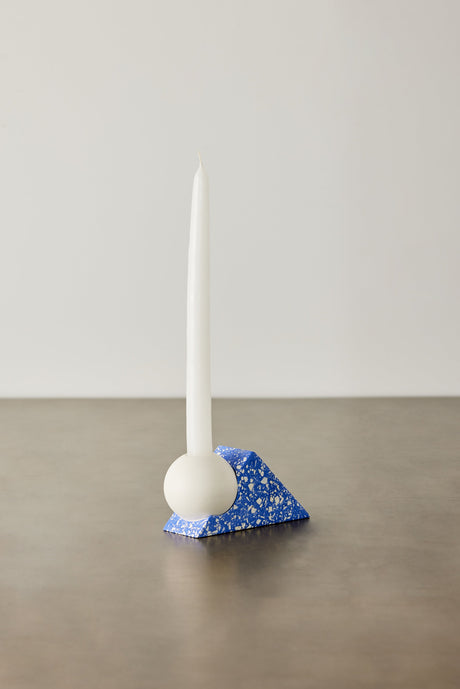 Equilibrium Cobalt Blue Terrazzo Taper Candle Holder-Décor-Parc Decor