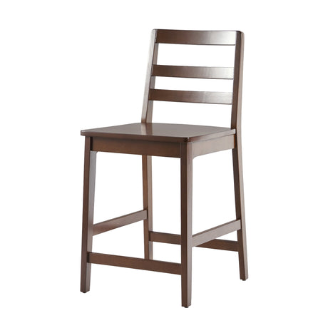 Erekson Solid Wood Ladder Back Bar Stool, Set of 2-Dining / Kitchen-Parc Decor