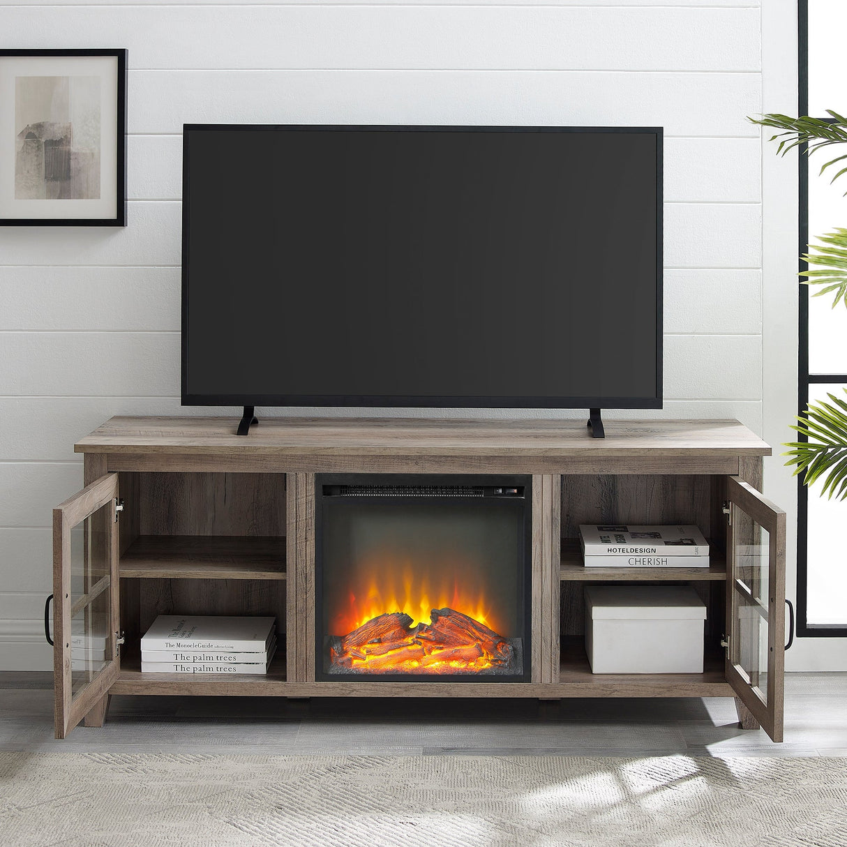 Essential Fireplace TV Stand-Fireplace-Parc Decor