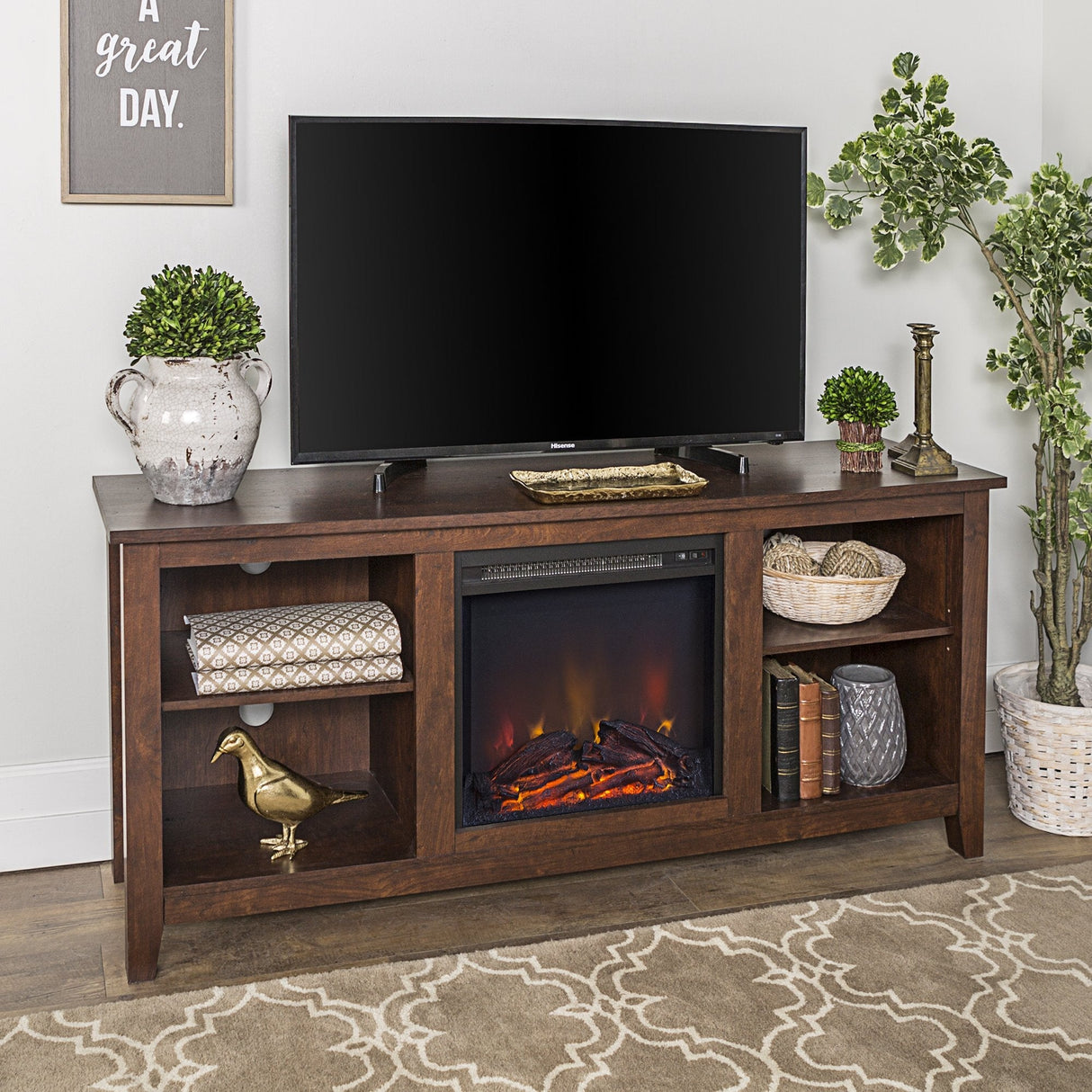 Essential Fireplace TV Stand-Fireplace-Parc Decor