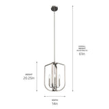 Ettore 14"W 3-Light Pendant Light Fixture by Kichler Brushed Nickel Finish