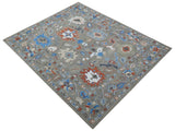 Eve Custom Made Traditional Gray Oushak Hand Tufted wool rug