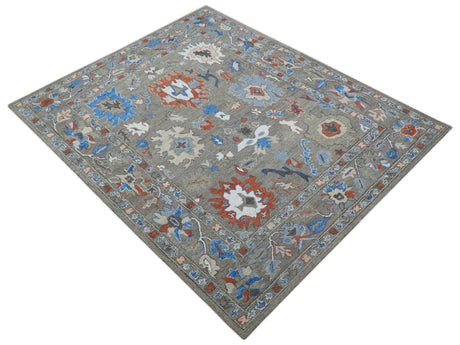Eve Custom Made Traditional Gray Oushak Hand Tufted wool rug
