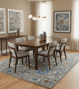 Eve Custom Made Traditional Gray Oushak Hand Tufted wool rug
