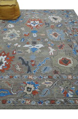 Eve Custom Made Traditional Gray Oushak Hand Tufted wool rug
