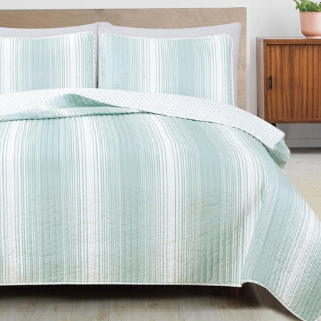 Everette Collection 3 Piece Ombre Striped Quilt Set-Quilts-Parc Decor