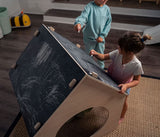 Evergreen Indoor Playhouse for Kids | Wooden Toddler Playhouse with Chalkboard Roof & Art Easel