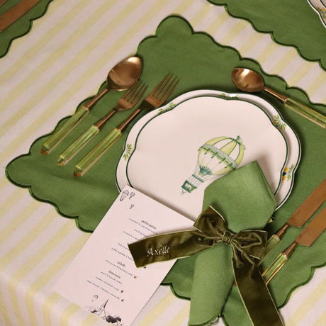 Evergreen Wave Linen Placemats – Set of 4