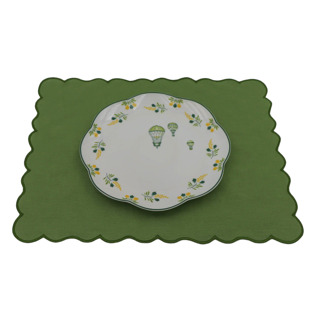 Evergreen Wave Linen Placemats – Set of 4