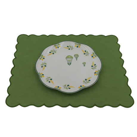 Evergreen Wave Linen Placemats – Set of 4