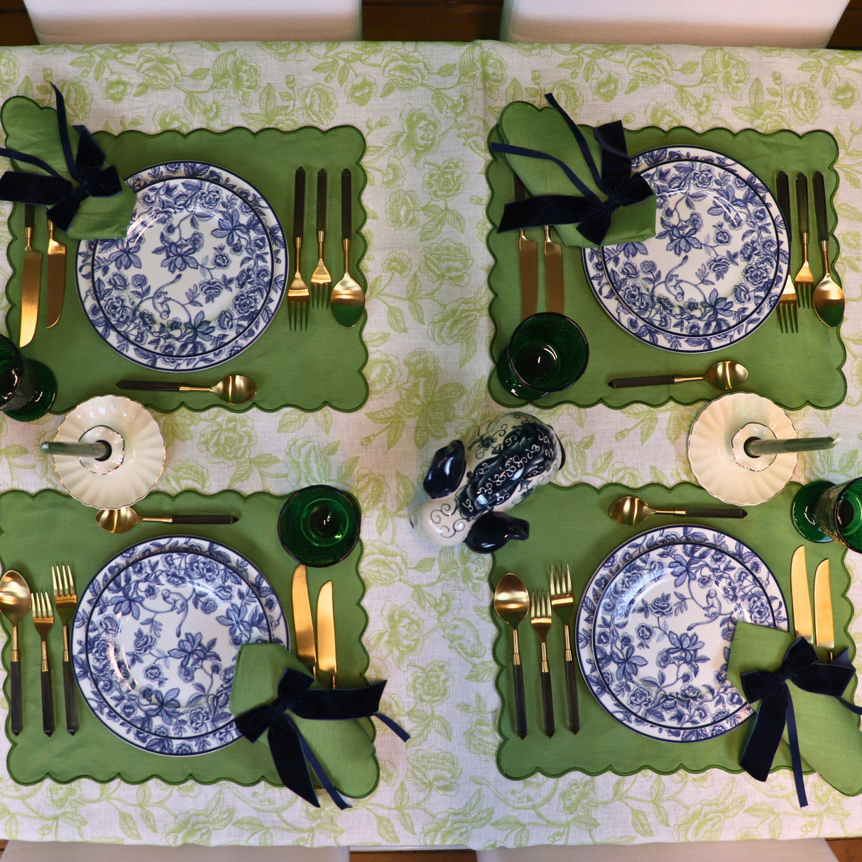 Evergreen Wave Placemat - Set of 4-Placemat-Parc Decor