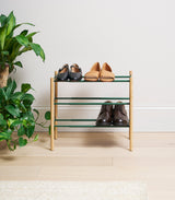 Expandable Shoe Rack (18" H) - Steel + Wood