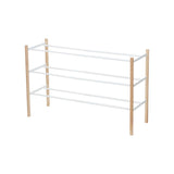 Expandable Shoe Rack (18" H) - Steel + Wood